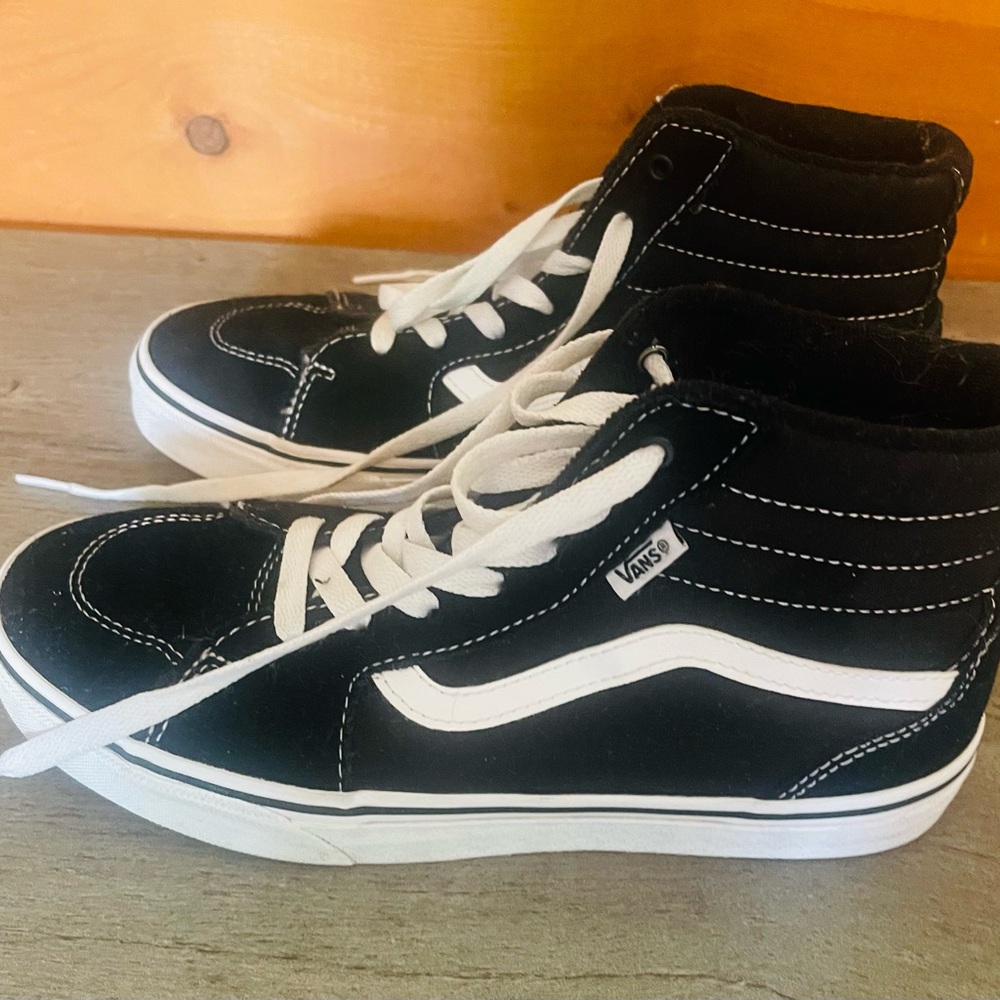 Vans Kids Black and White Sneakers